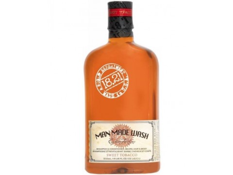 Daugiafunkcė priemonė vyrams 3 in 1: stiprinamasis šampūnas, kondicionierius ir kūno prausiklis viename 18.21 Man Made Wash Sweet Tobacco WSH18ST, 532 ml